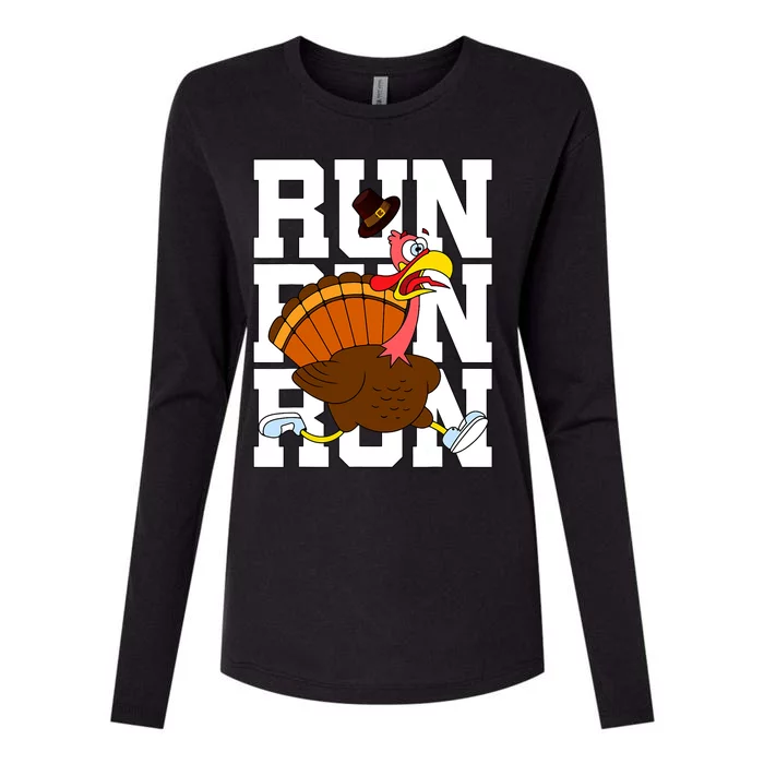 Turkey Run Costume Thanksgiving Running Turkey Trot Womens Cotton Relaxed Long Sleeve T-Shirt