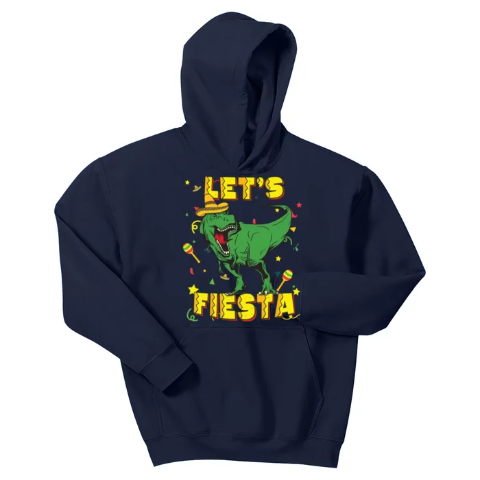 T Rex Cinco De Mayo Shirts Tyrannosaurus Dinosaur Lets Fiesta Kids Hoodie