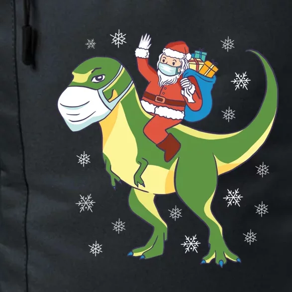 T Rex Dino Dinosaur Wearing Mask Santa Claus Christmas Gift Daily Commute Backpack