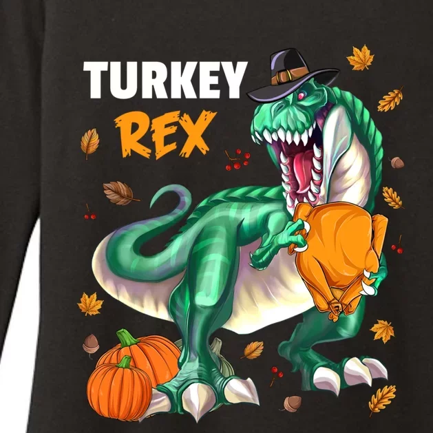 Turkey Rex Dinosaur T Rex Thanksgiving Pumpkin Meaningful Gift Womens CVC Long Sleeve Shirt