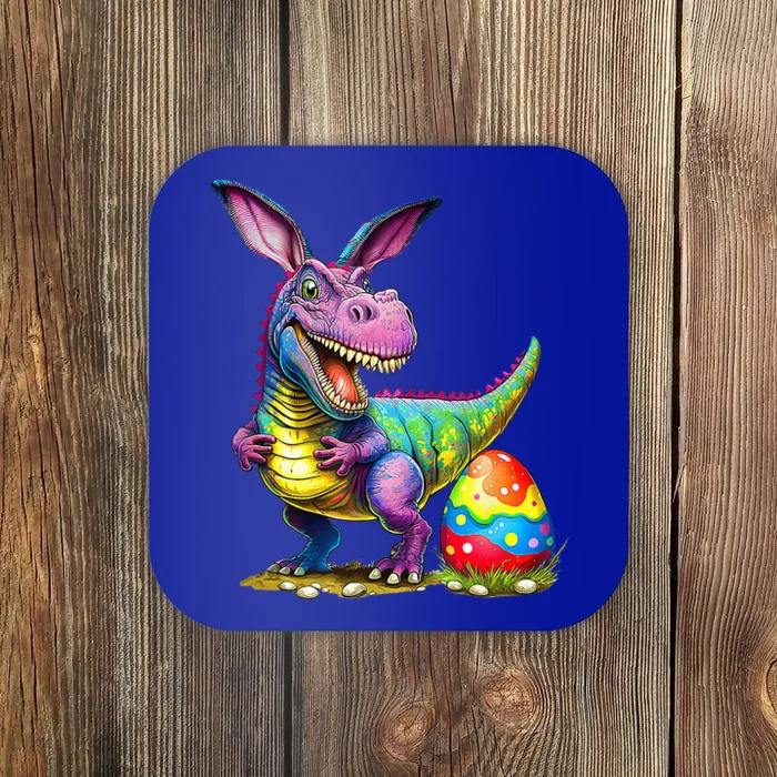 T Rex Dino Bunny Dinosaurs Hunt Eggs Happy Easter Coaster