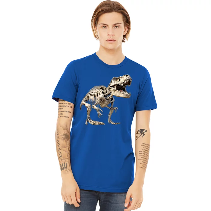 T Rex Dinosaur Prehistoric Scary Skeleton Dino Gift Premium T-Shirt