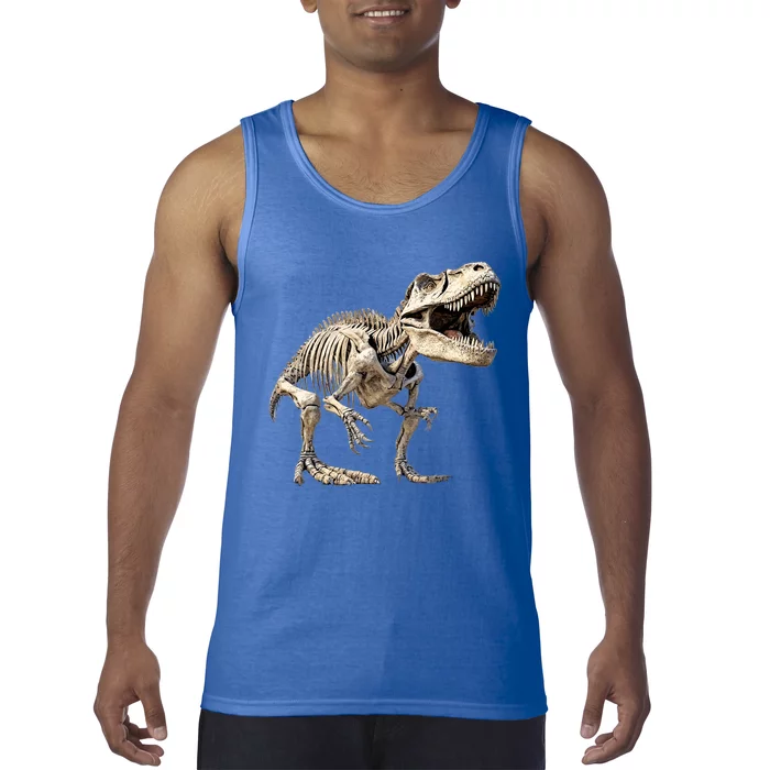 T Rex Dinosaur Prehistoric Scary Skeleton Dino Gift Tank Top