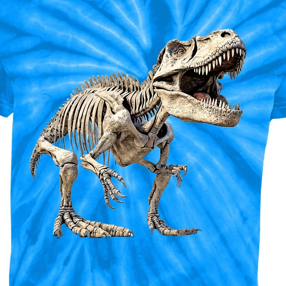 T Rex Dinosaur Prehistoric Scary Skeleton Dino Gift Kids Tie-Dye T-Shirt