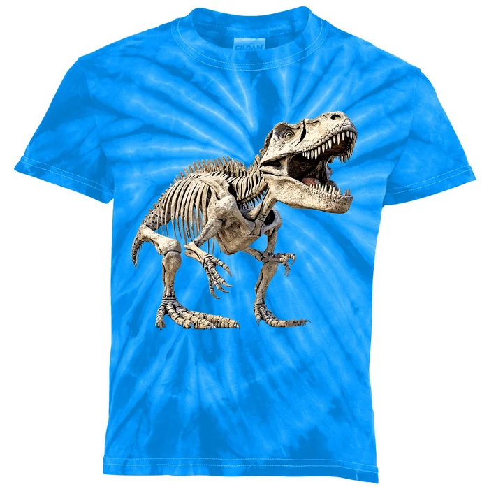 T Rex Dinosaur Prehistoric Scary Skeleton Dino Gift Kids Tie-Dye T-Shirt