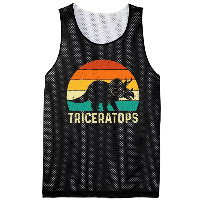 Triceratops Retro Dinosaur Lover Paleontologist Mesh Reversible Basketball Jersey Tank