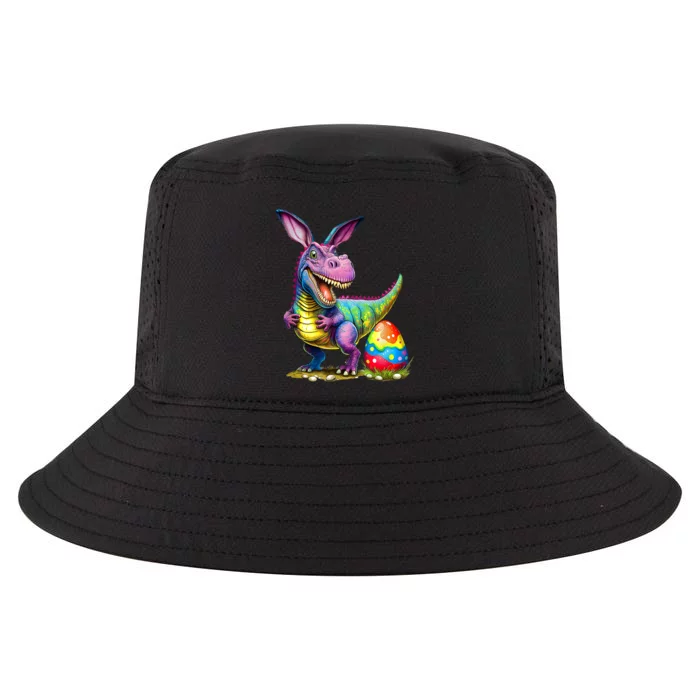 T Rex Dino Bunny Dinosaurs Hunt Eggs Happy Easter Outfit Cool Comfort Performance Bucket Hat