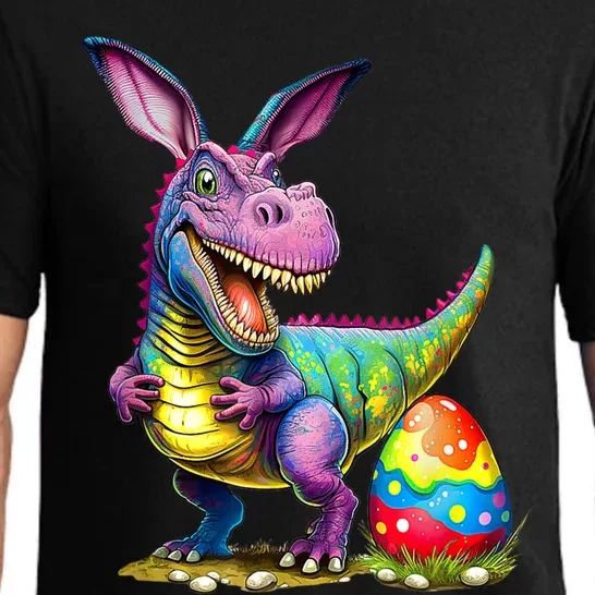 T Rex Dino Bunny Dinosaurs Hunt Eggs Happy Easter Outfit Pajama Set