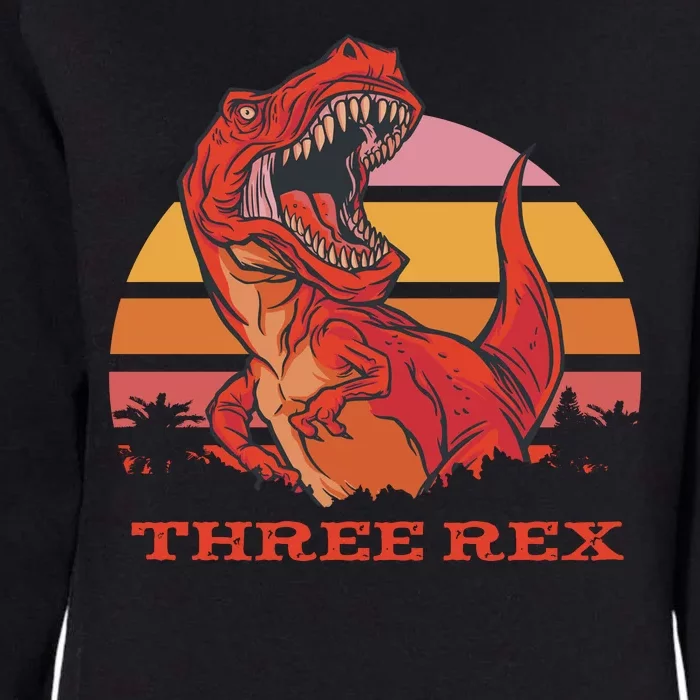 Three Rex Dinosaur Birthday Womens California Wash Sweatshirt