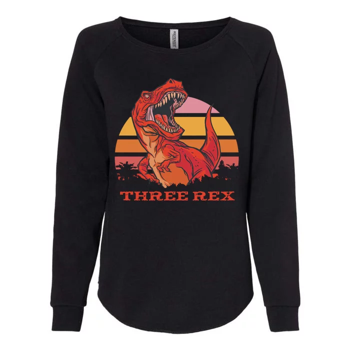 Three Rex Dinosaur Birthday Womens California Wash Sweatshirt