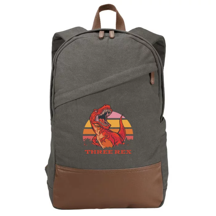 Three Rex Dinosaur Birthday Cotton Canvas Backpack