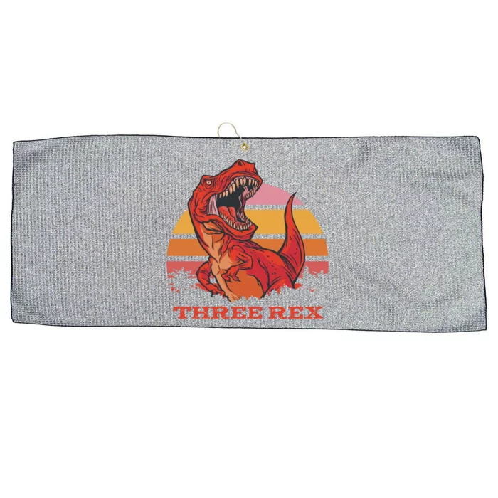 Three Rex Dinosaur Birthday Large Microfiber Waffle Golf Towel