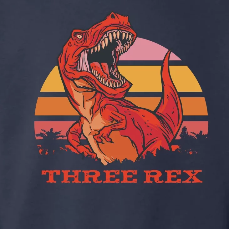 Three Rex Dinosaur Birthday Toddler Hoodie