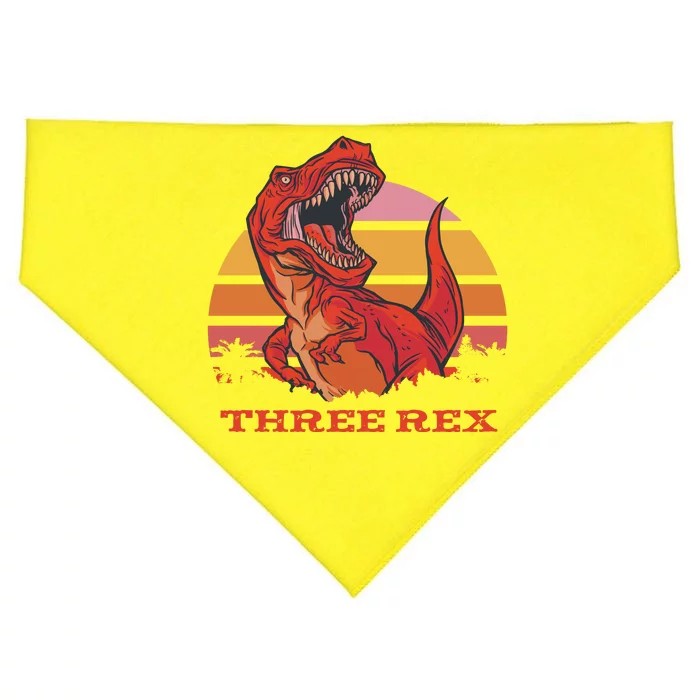 Three Rex Dinosaur Birthday USA-Made Doggie Bandana