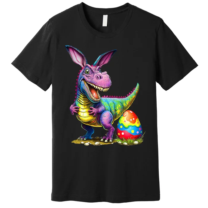 T Rex Dino Bunny Dinosaurs Hunt Eggs Happy Easter Premium T-Shirt