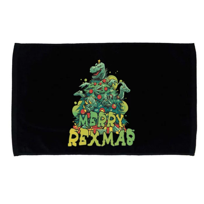 Tree Rex Dinosaur Christmas Merry Rexmas Cool Gift Microfiber Hand Towel