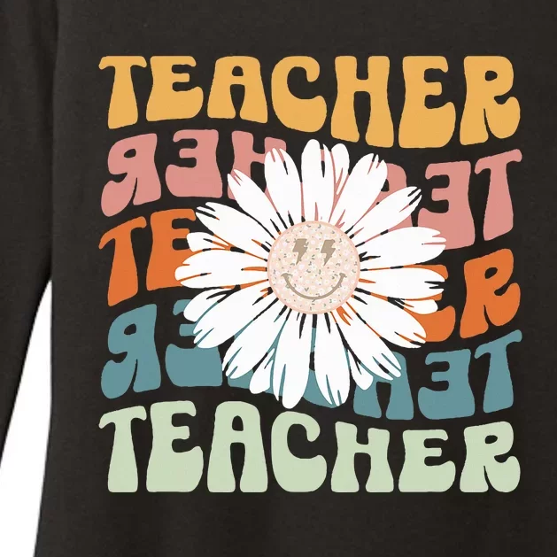 Teacher Retro Daisy Elementary School Teacher Back To School Womens CVC Long Sleeve Shirt