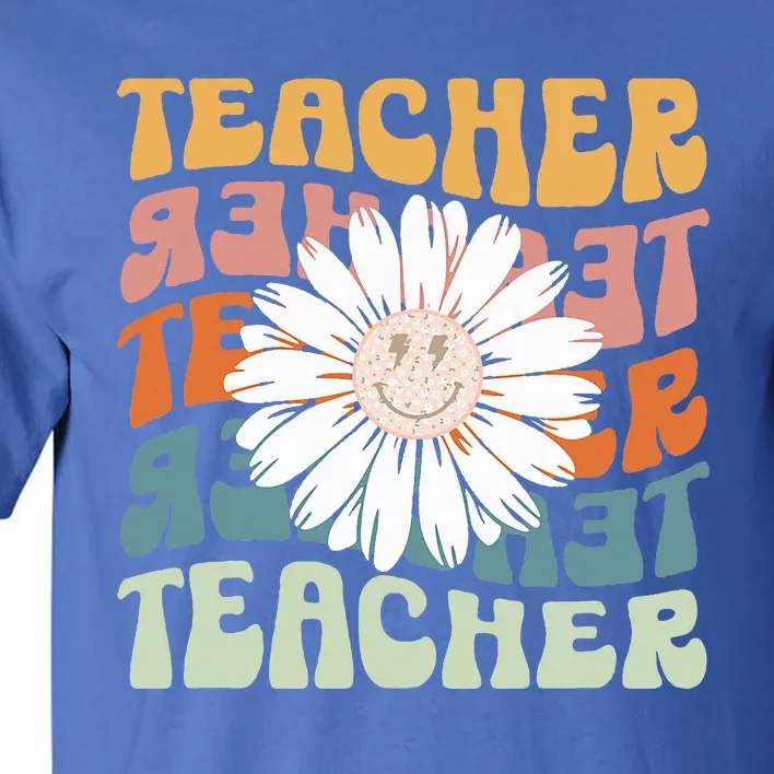 Teacher Retro Daisy Elementary School Teacher Back To School Tall T-Shirt