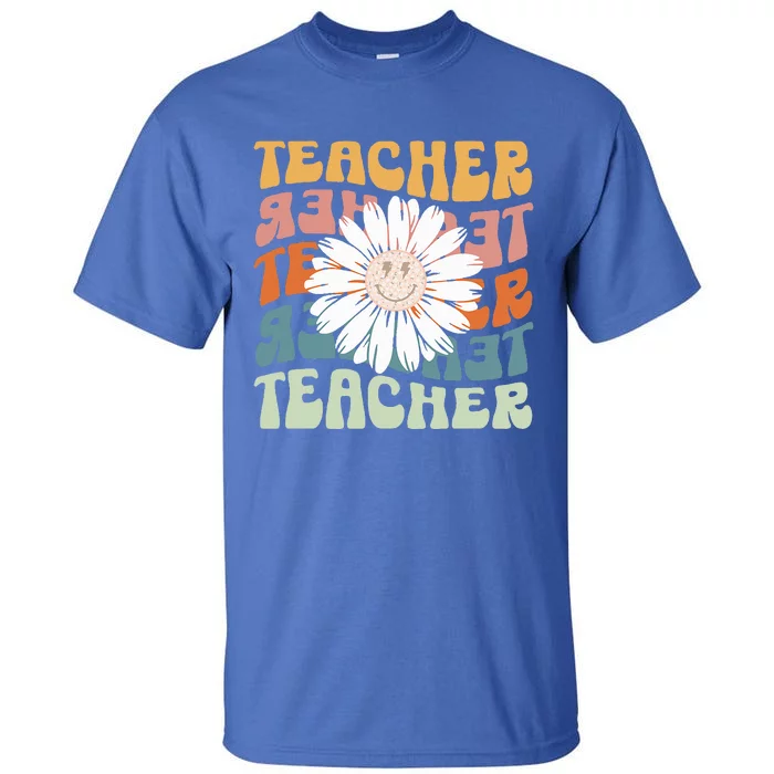 Teacher Retro Daisy Elementary School Teacher Back To School Tall T-Shirt