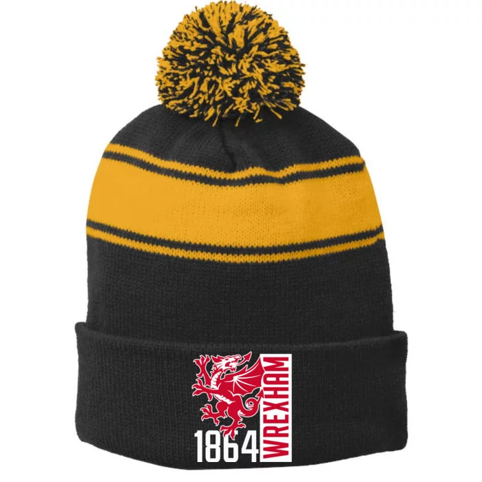 The Red Dragons Wrexham Fc Football Club Wrexham Stripe Pom Pom Beanie