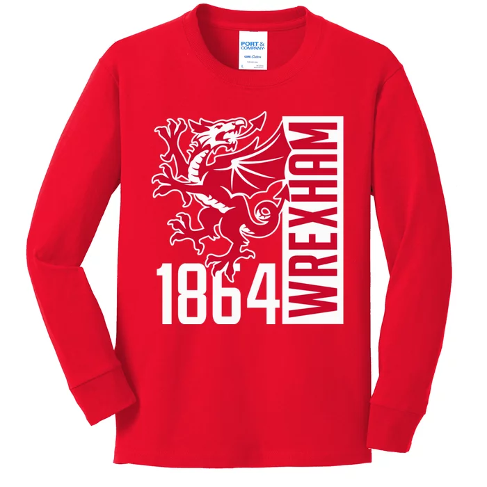 The Red Dragons Wrexham Fc Football Club Wrexham Kids Long Sleeve Shirt