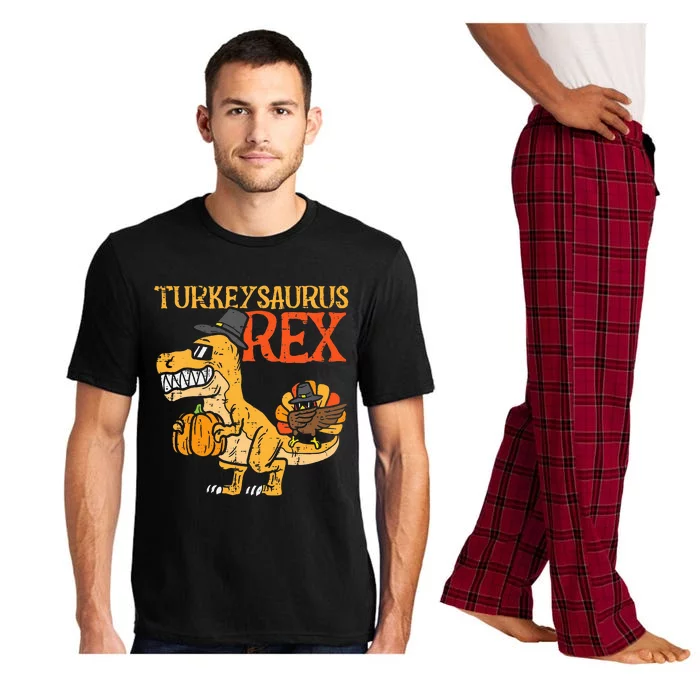 Turkeysaurus Rex Dab Turkey Dino  Thanksgiving Pajama Set