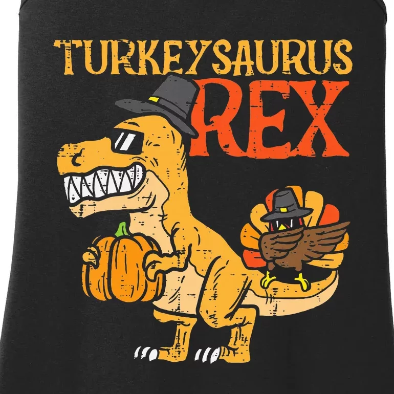 Turkeysaurus Rex Dab Turkey Dino  Thanksgiving Ladies Essential Tank