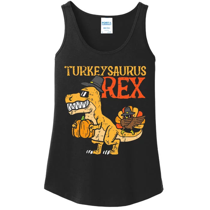 Turkeysaurus Rex Dab Turkey Dino  Thanksgiving Ladies Essential Tank