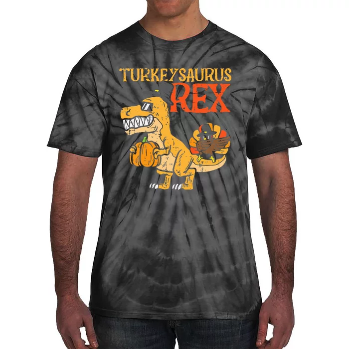 Turkeysaurus Rex Dab Turkey Dino  Thanksgiving Tie-Dye T-Shirt