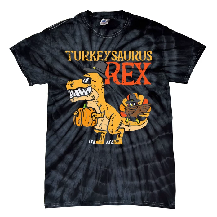 Turkeysaurus Rex Dab Turkey Dino  Thanksgiving Tie-Dye T-Shirt