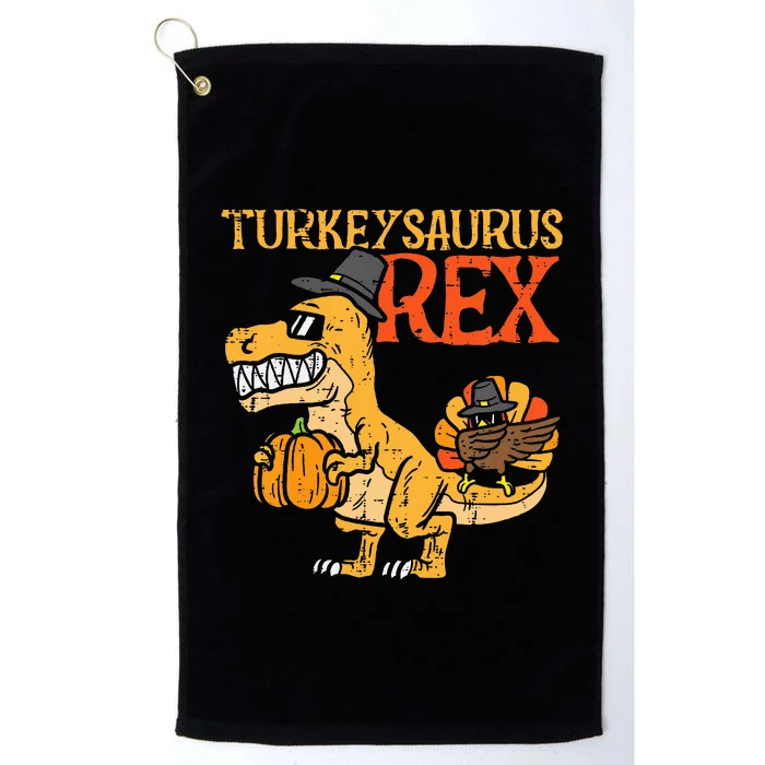 Turkeysaurus Rex Dab Turkey Dino  Thanksgiving Platinum Collection Golf Towel