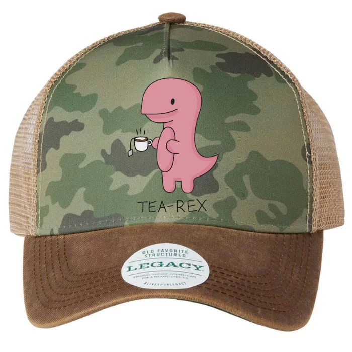 Tea rex Dinosaur Cartoon Lover Funny Cute Dino Legacy Tie Dye Trucker Hat