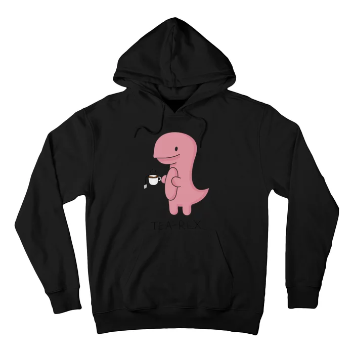 Tea rex Dinosaur Cartoon Lover Funny Cute Dino Hoodie