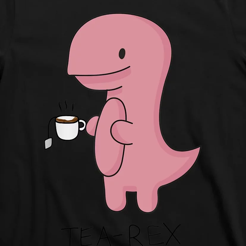 Tea rex Dinosaur Cartoon Lover Funny Cute Dino T-Shirt