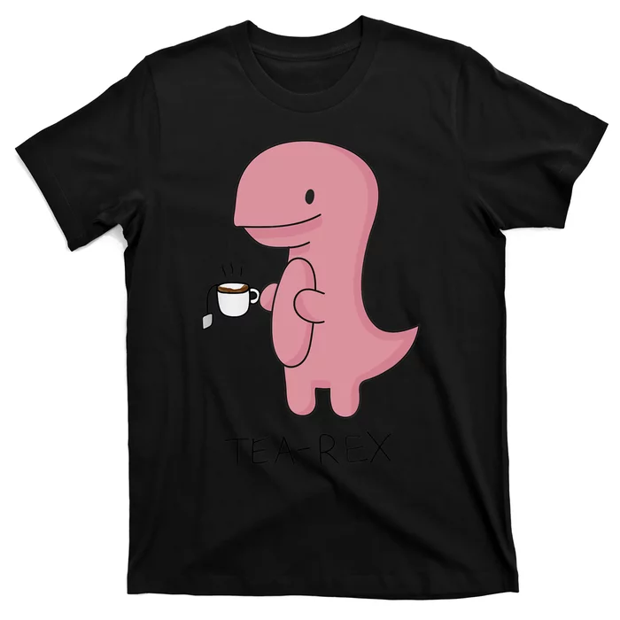 Tea rex Dinosaur Cartoon Lover Funny Cute Dino T-Shirt