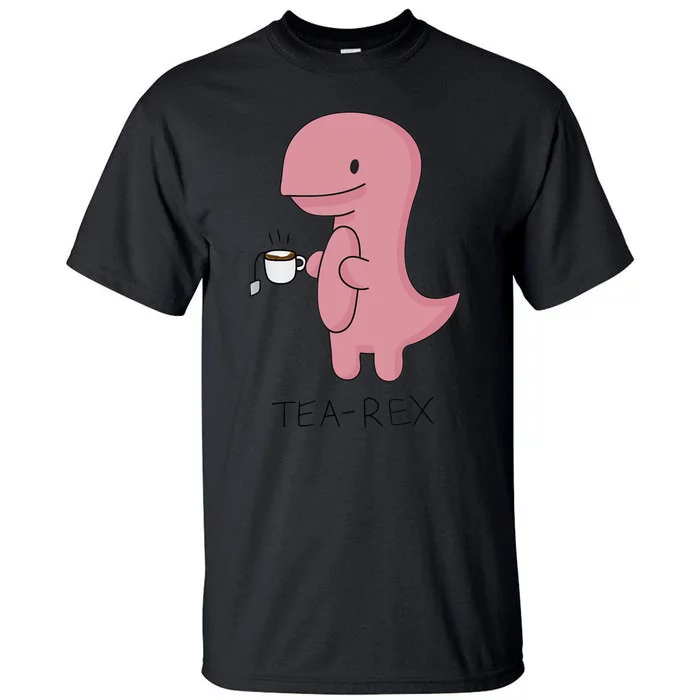 Tea rex Dinosaur Cartoon Lover Funny Cute Dino Tall T-Shirt