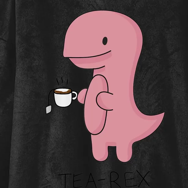 Tea rex Dinosaur Cartoon Lover Funny Cute Dino Hooded Wearable Blanket