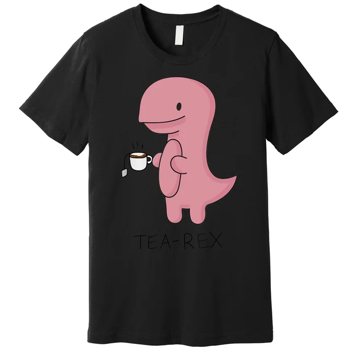 Tea rex Dinosaur Cartoon Lover Funny Cute Dino Premium T-Shirt