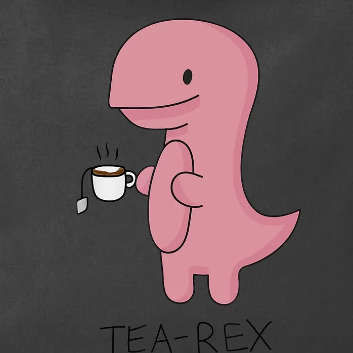 Tea rex Dinosaur Cartoon Lover Funny Cute Dino Zip Tote Bag