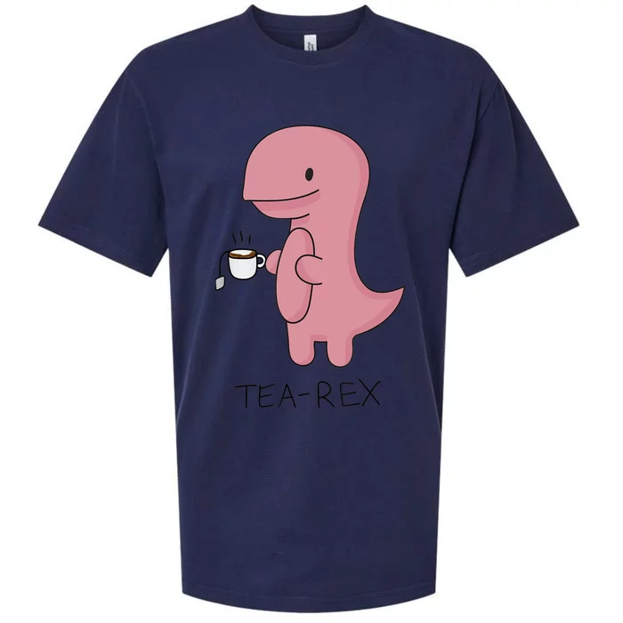 Tea rex Dinosaur Cartoon Lover Funny Cute Dino Sueded Cloud Jersey T-Shirt