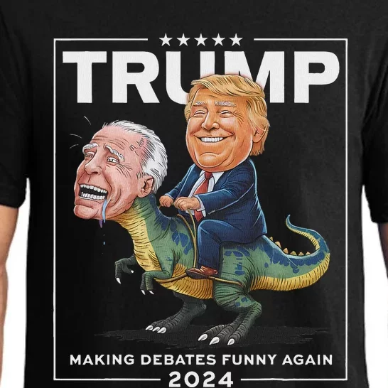 Trump Riding Dinosaur F Joe Biden Pajama Set