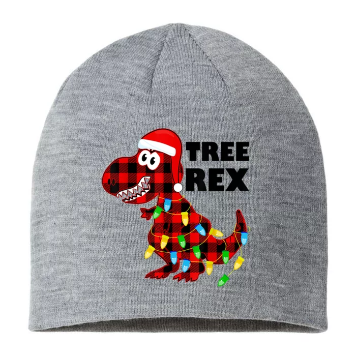 Tree Rex Dinosaur. Pun Funny Dino Christmas Pajama Gift 8 1/2in Sustainable Knit Beanie