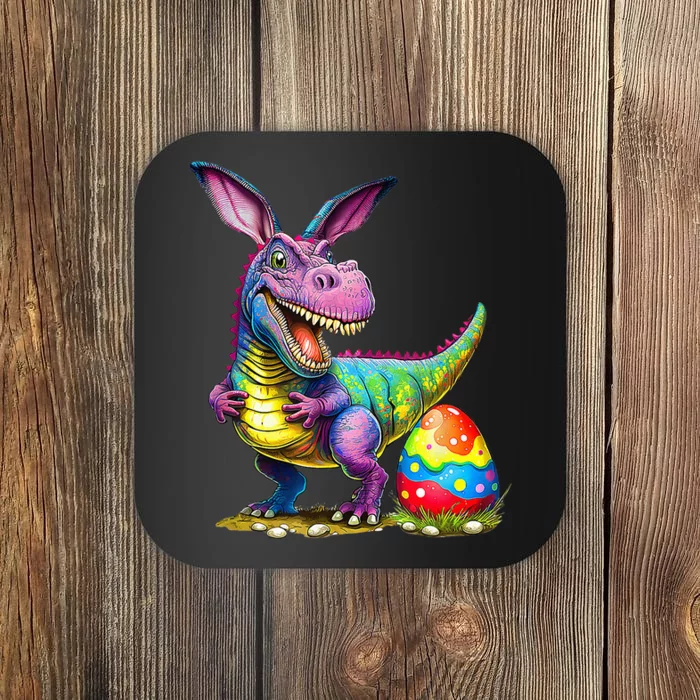 T Rex Dino Bunny Dinosaurs Hunt Eggs Happy Easter Coaster