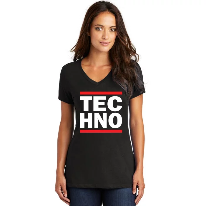 Techno Rave DJ Raver Outfit Festival Rave Wear Women's V-Neck T-Shirt