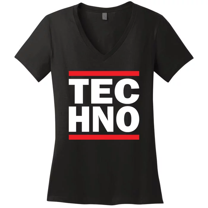 Techno Rave DJ Raver Outfit Festival Rave Wear Women's V-Neck T-Shirt