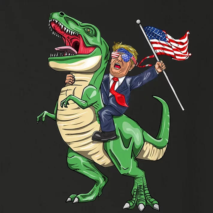 T Rex Dinosaur With Trump Gift American Flag For Patriot Gift Toddler Long Sleeve Shirt