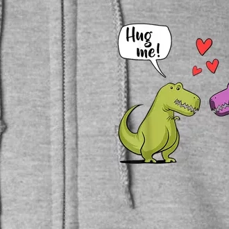 T Rex Dinosaur Couple Hug Me Valentines Day Full Zip Hoodie