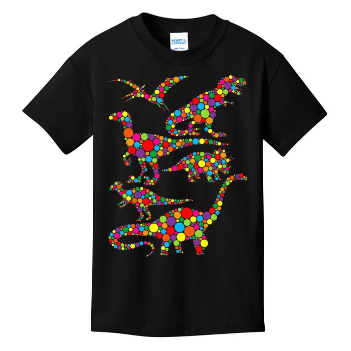 T Rex Dinosaur Lovers Fans Polka Dot Happy Dot Day Kids T-Shirt