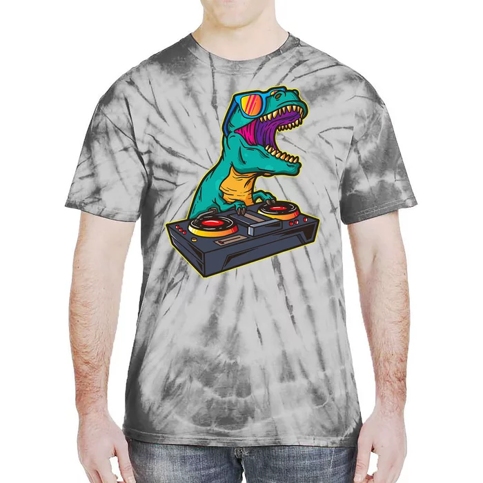 T Rex Dj Party Club Disk Jockey Edm Dance Club Tie-Dye T-Shirt