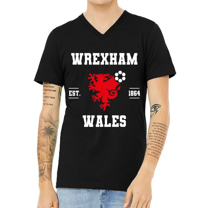 The Red Dragons Wrexham Fc Football Club Wrexham V-Neck T-Shirt